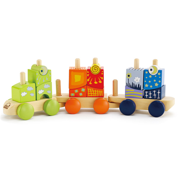 Деревянные игрушки Hape Конструктор Паровозик Е0417 деревянные игрушки raduga kids умный паровозик