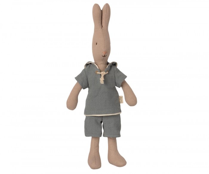 Мягкая игрушка Maileg Кролик моряк в серо-голубом костюме 26 см
