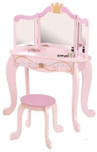 Детские столы и стулья KidKraft Туалетный столик (трельяж) с зеркалом для девочки Принцесса