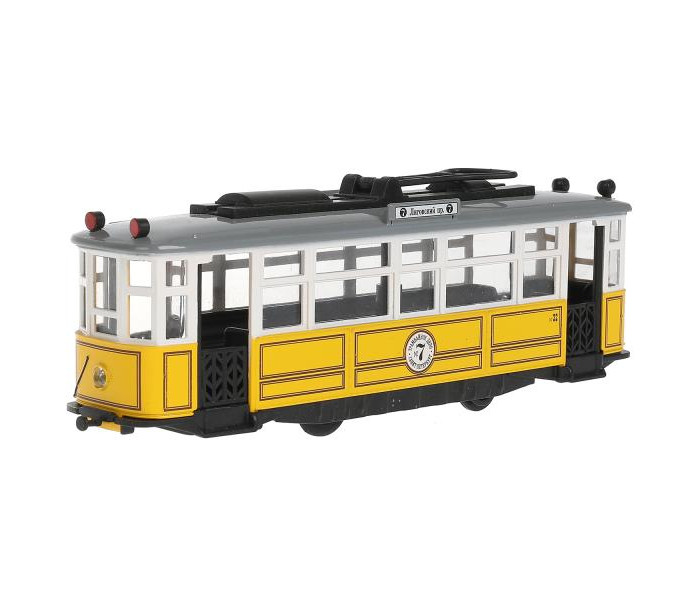 Машины Технопарк Машина металлическая со светом и звуком Трамвай Ретро 17 см трамвай технопарк 24 см желтый красный