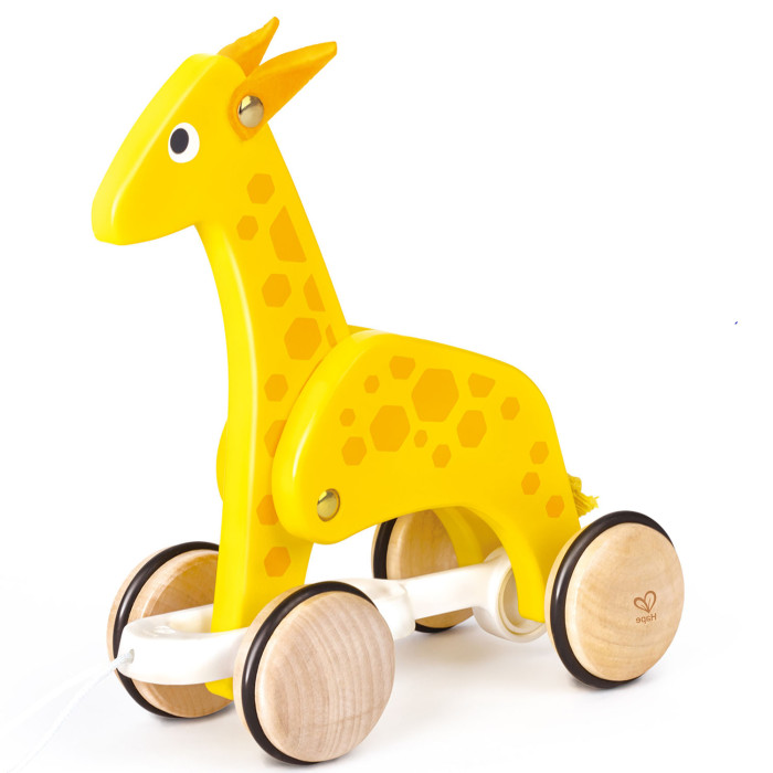 Каталка-игрушка Hape Зверики Жираф деревянная игрушка hape каталка толкай данте