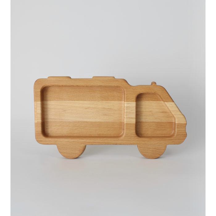Another Wood & accessories Тарелочка секционная деревянная в форме Машинки another wood