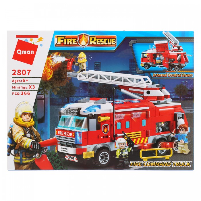 Конструктор Enlighten Brick Пожарная машина с фигурками (366 деталей)