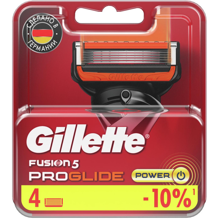 Gillette Сменные кассеты с точным триммером Fusion 5 ProGlide Power 4 шт. 81634646 - фото 1