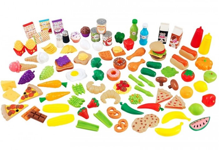 Ролевые игры KidKraft Набор еды Вкусное удовольствие 115 элементов набор посуды kidkraft игрушечная посуда 63186 серебристый зеленый бежевый