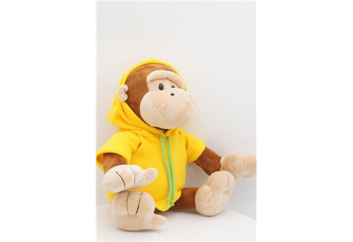 фото Мягкая игрушка unaky soft toy леся в жёлтой флисовой толстовке с шариками для мелкой моторики 28 см