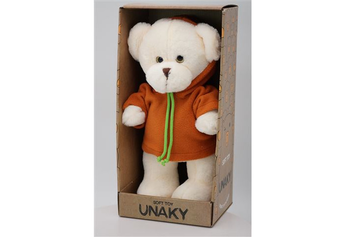 фото Мягкая игрушка unaky soft toy мишка аха великолепный стоячий в кирпичной толстовке