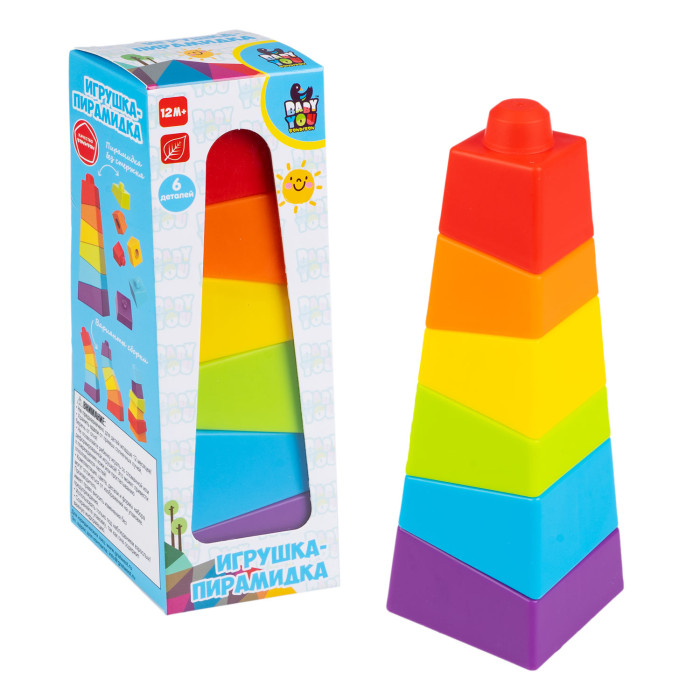 Развивающая игрушка Bondibon Пирамидка без стержня Призма ВВ5952 - фото 1