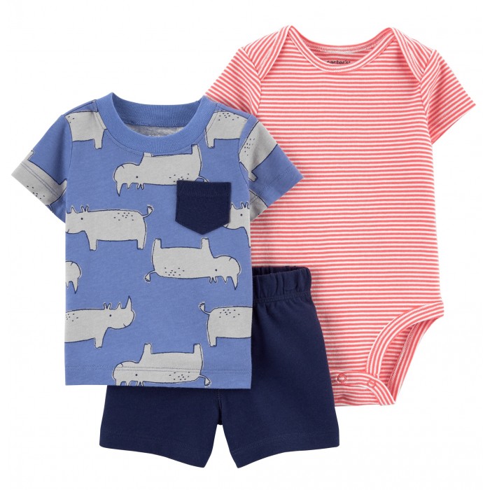 Комплекты детской одежды Carter's Комплект для мальчика (боди, футболка, шорты) 1K445710 комплекты детской одежды crockid комплект для мальчика футболка и шорты к 2756