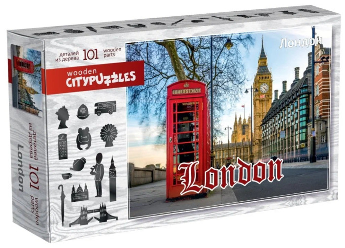 Нескучные Игры Деревянный пазл Citypuzzles Лондон пазл деревянный нескучные игры citypuzzles калининград 8187