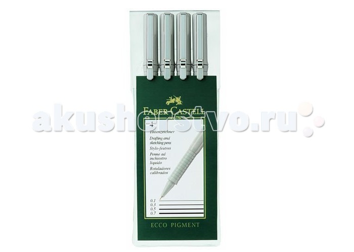 

Faber-Castell Капиллярные ручки Ecco Pigment 4 шт., Капиллярные ручки Ecco Pigment 4 шт.