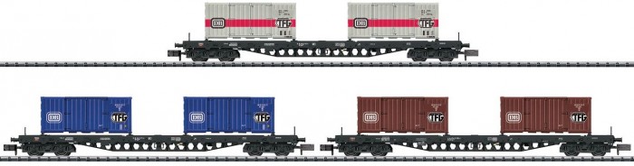 Trix Набор грузовых вагонов для комбинированных грузов конструктор bauer железная дорога набор испытательный полигон поездов с блокменом 141 элемент