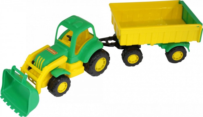Полесье трактор с прицепом №1 Крепыш детский электромобиль jiajia трактор с прицепом с пультом управления 12v