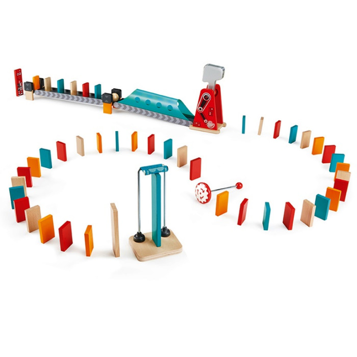 Деревянная игрушка Hape Настольная игра Падающее домино - Гигантский молот семейная настольная игра томик домино геометрические фигуры