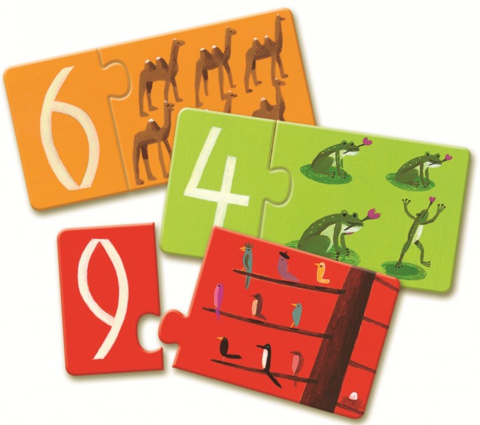 игры для малышей djeco игра серии educational wooden games наряди собачку Игры для малышей Djeco Игра Пары - цифры