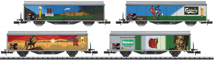 Железные дороги Trix Набор товарных раздвижных вагонов Feldschlosschen
