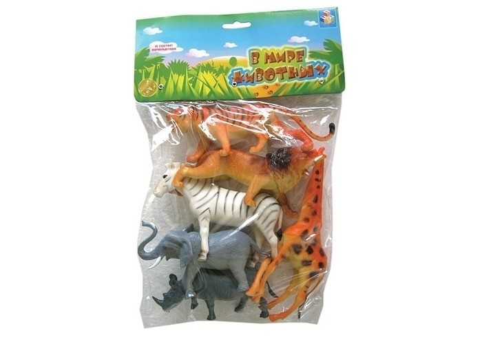

1 Toy Набор Дикие животные 6 фигурок, Набор Дикие животные 6 фигурок