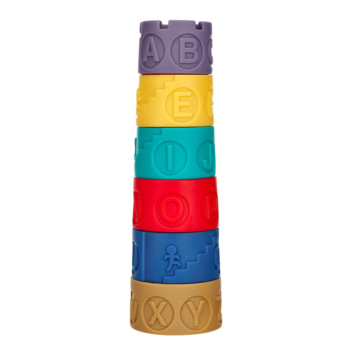 Развивающая игрушка Donty-Tonty Мягкая пирамидка Башня-сортер (6 элементов) - Синий