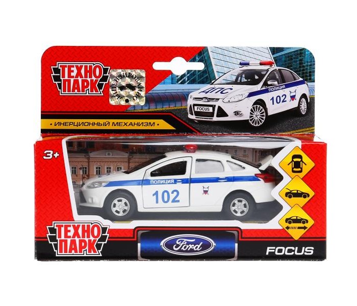 Технопарк Инерционная машина Ford Focus Полиция технопарк машина ford kuga инерционная 12 см