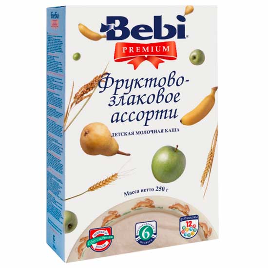  Bebi Молочная каша Premium фруктово-злаковое ассорти с 6 мес. 250 г