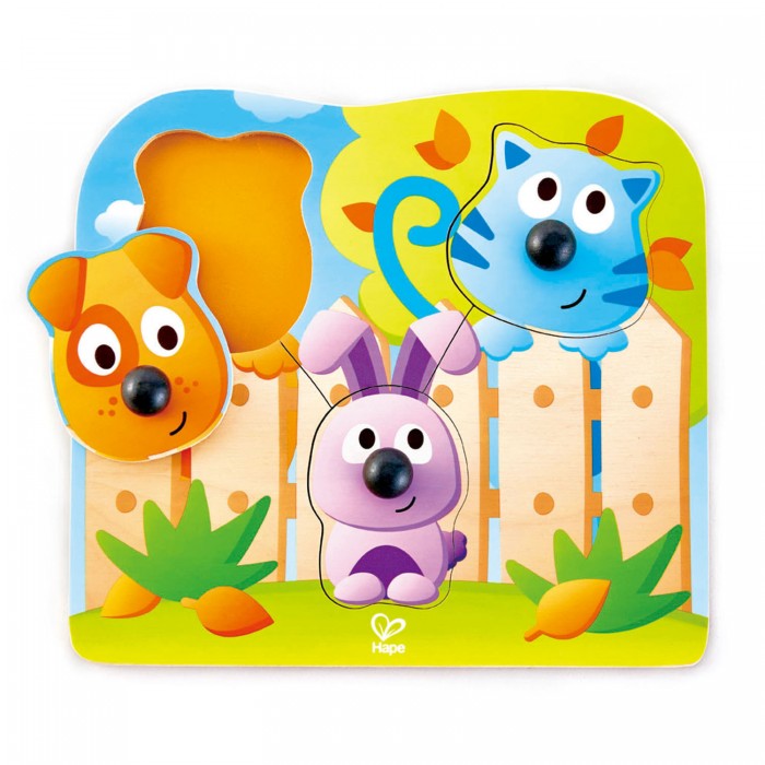 Деревянные игрушки Hape Головоломка-мозаика Большие носы деревянные игрушки hape тактильная головоломка лесные животные
