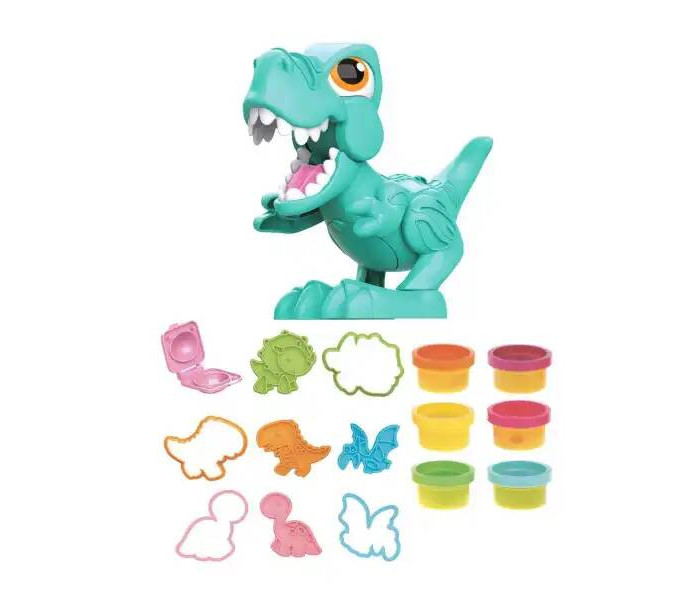 On Time Набор для лепки Динозавр тесто 6 цветов пластиковый динозавр 9 формочек