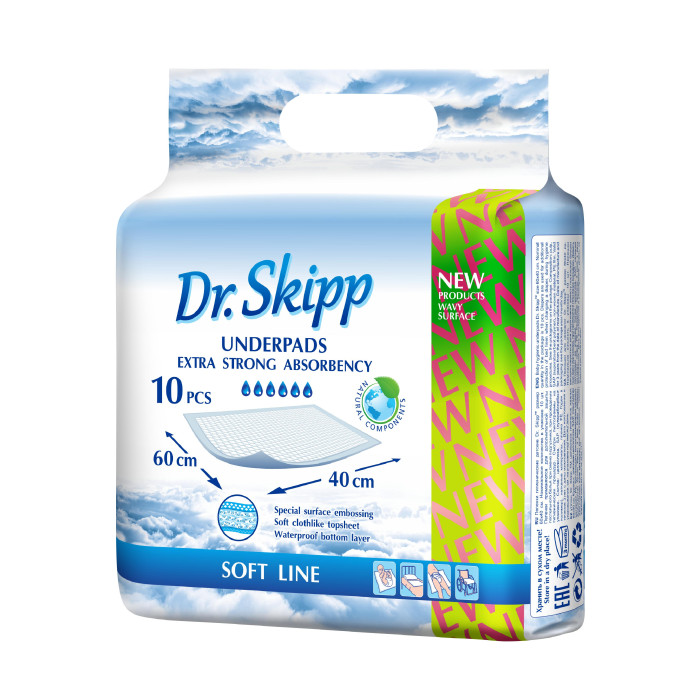  Dr. Skipp Гигиенические пеленки для детей 60x40 10 шт.