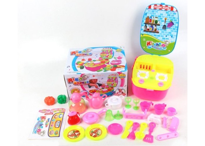 Наша Игрушка Плита с набором посуды и продуктов (20 предметов) наша игрушка игровой набор замок 7 предметов