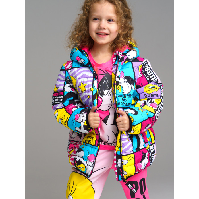 Playtoday Куртка текстильная с полиуретановым покрытием для девочки Be positive 12342059