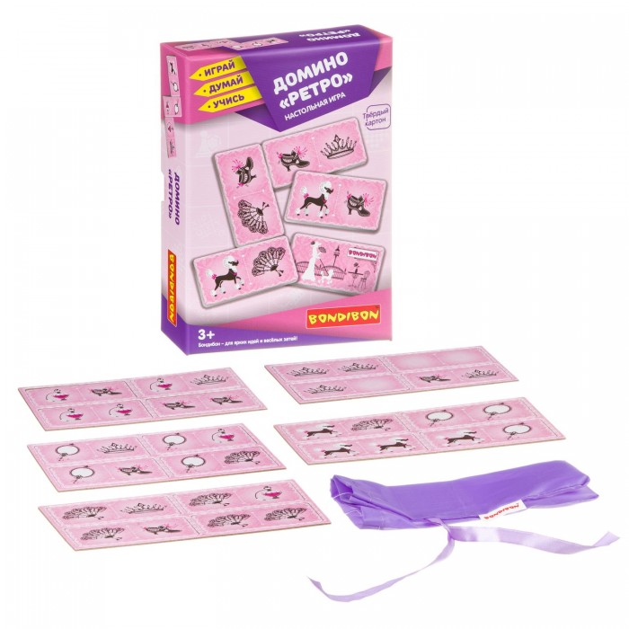 Bondibon Настольная игра Домино Ретро набор карточек с рисунками домино логопедическое звук [ж] для детей 4 7 лет