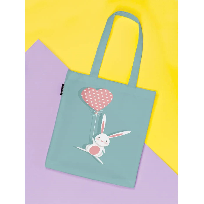 JoyArty Сумка шоппер Влюбленный кролик с шариком ткань под лен 35x37x7 см fresk сумка рюкзак лесной кролик