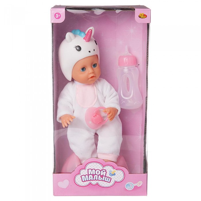 цена Куклы и одежда для кукол ABtoys Пупс Мой малыш Единорог в наборе с аксессуарами 25 см