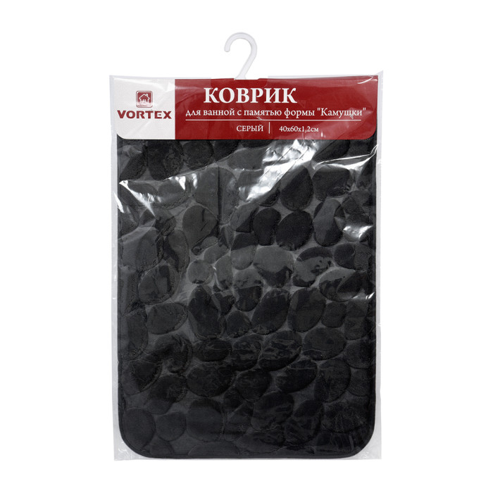 Коврик Vortex Коврик для ванной c памятью формы Камушки 60x40x1.2 см