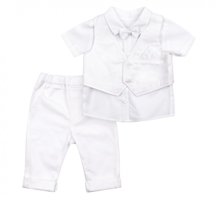 Крестильная одежда Bembi Крестильный комплект для мальчика (рубашка, жилетка, брюки) КП178 choupette рубашка choupette для мальчика