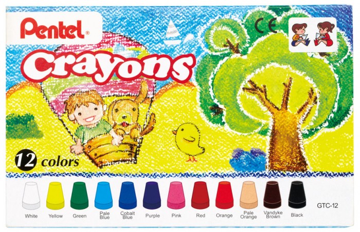 Карандаши, восковые мелки, пастель Pentel Восковые мелки Crayons 12 шт. цена и фото