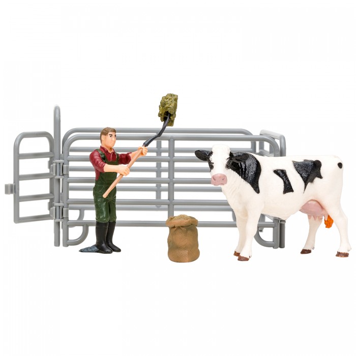 Masai Mara Игрушки фигурки На ферме (фермер, корова, ограждение-загон, инвентарь) стиль жизни настольная игра корова 006 юбилейная
