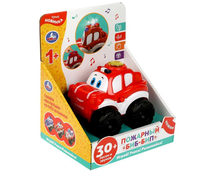 Электронные игрушки Умка Музыкальная машинка Пожарный бип-бип весёлые гонки