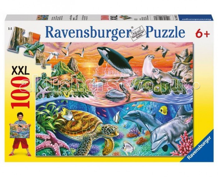 Пазлы Ravensburger Пазл Морской мир 100 элементов игрушка пазл для ванны морской мир