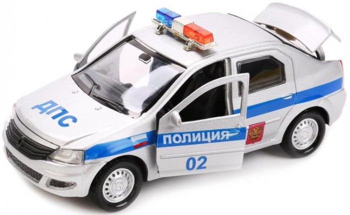 Машины Технопарк Renault Logan Полиция инерционный 12 см полицейский автомобиль технопарк renault logan полиция logan p 1 38 12 см серебристый