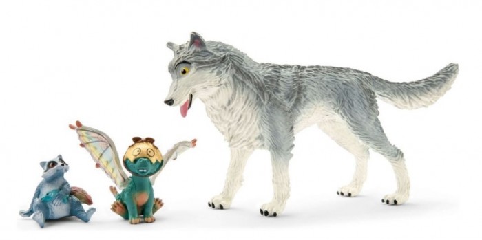 Schleich Игровой набор Волк Лайкос, дракон Нугур и енот Пиу я енот переплет