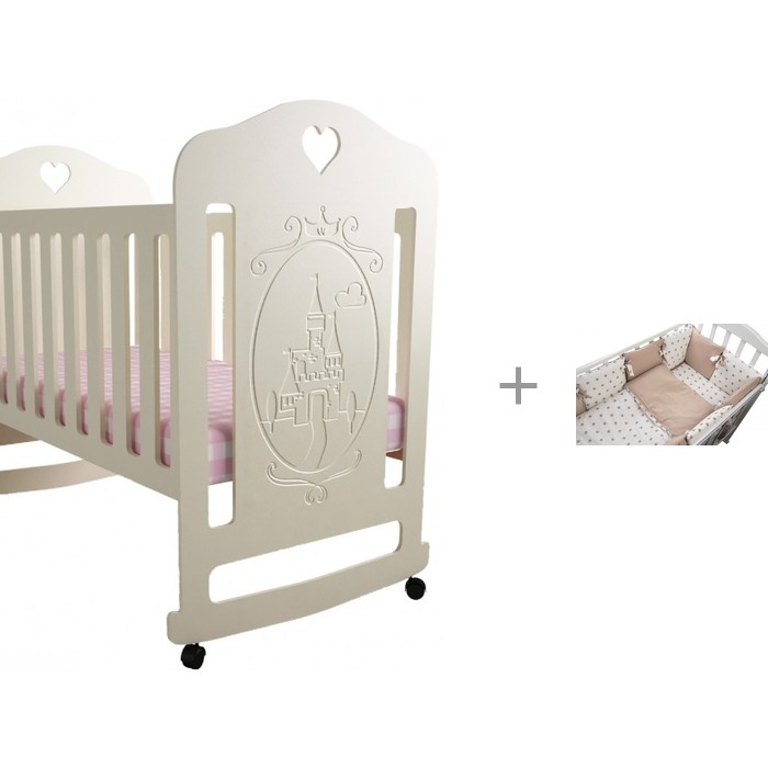 Детская кроватка Forest Принцесса качалка с комплектом в кроватку Dream - фото 1