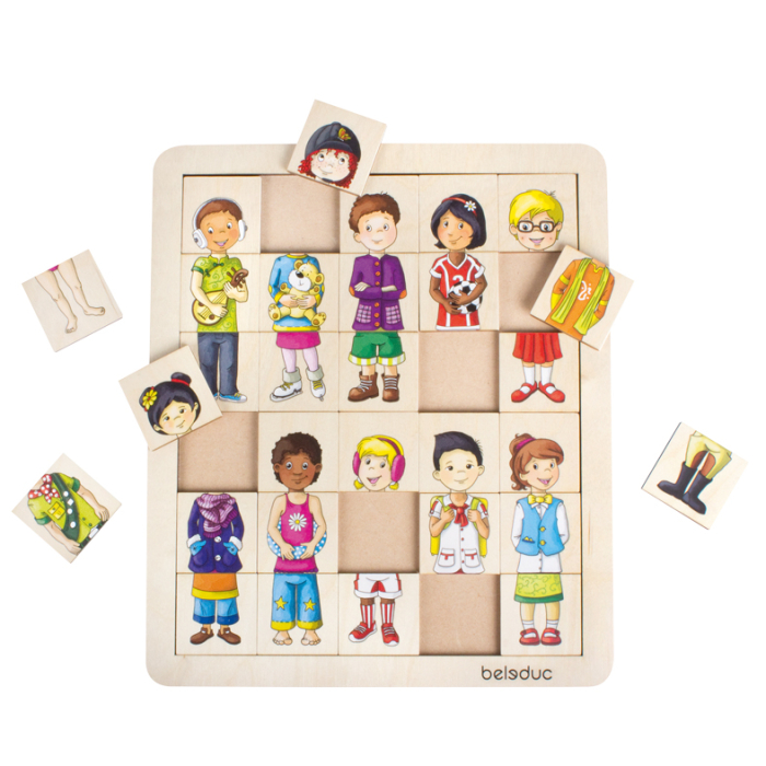 Деревянная игрушка Beleduc Развивающий Пазл Дети: национальности, одежда, культура