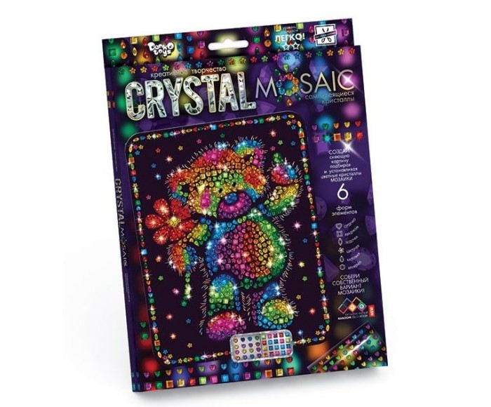Картины своими руками Danko Toys Набор креативного творчества Crystal Mosaic Мишка набор креативного творчества crystal mosaic кот с бабочкой