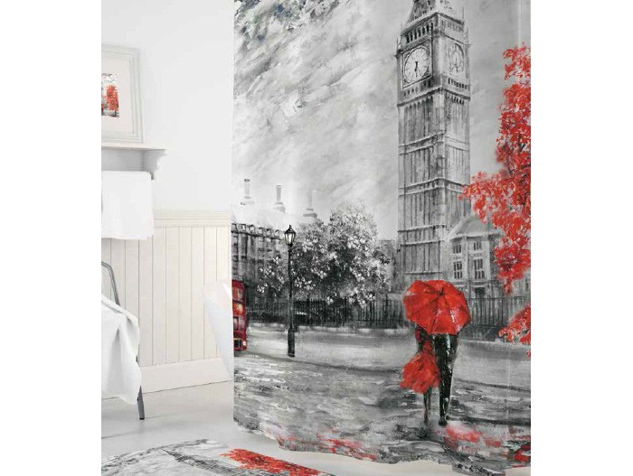 фото Tropikhome шторы для ванн полиэстер digital printed big ben 180х200 см