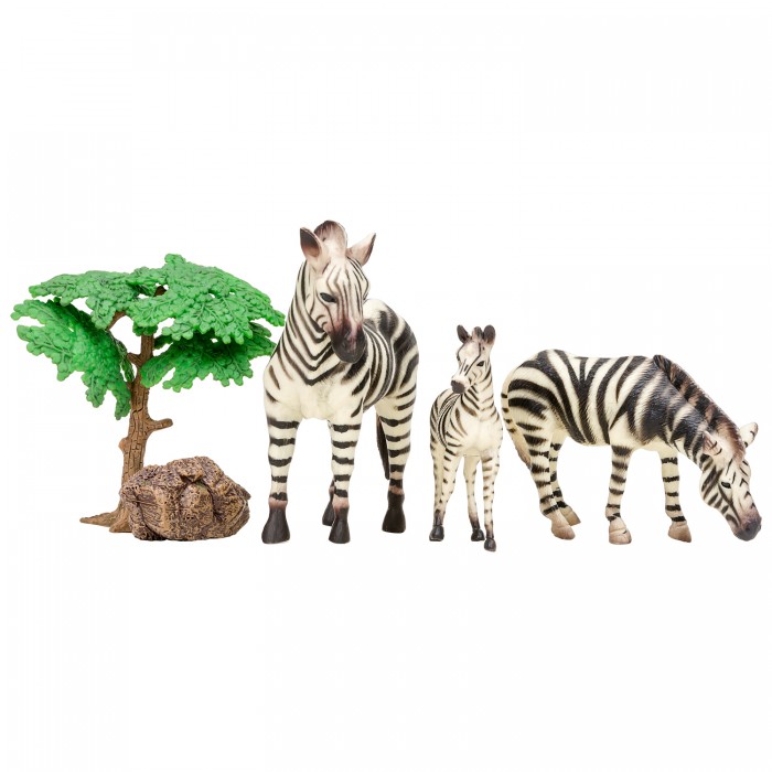 Игровые фигурки Masai Mara Набор фигурок Мир диких животных Семья зебр (5 предметов) набор фигурок мир диких животных семья зебр 2 фигурки