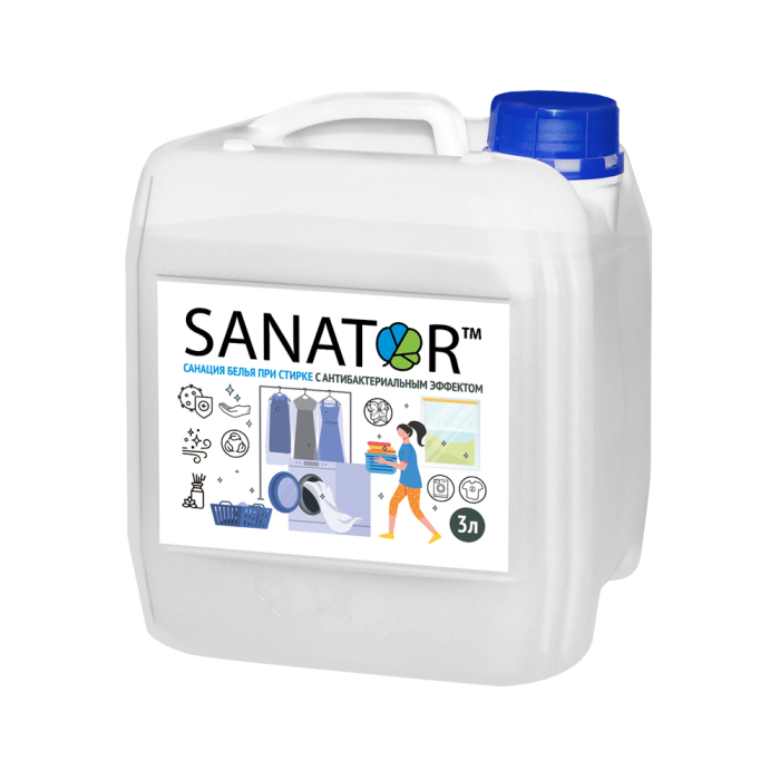 Sanator Пробиотическое средство для стирки белья концентрат 3 л (канистра) Пробиотическое средство для стирки белья концентрат 3 л (канистра) - фото 1