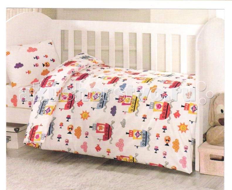 детский постельный комплект подушкино долматинцы 6 предметов бязь вышивка Комплекты в кроватку Ups Pups Пароход (6 предмета)