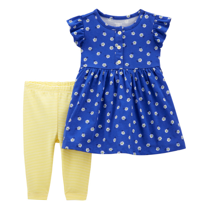 комплекты детской одежды prime baby комплект для девочки футболка лосины pko02003 Комплекты детской одежды Carter's Комплект для девочки (платье, лосины) 1K469810