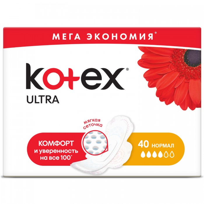 Kotex Прокладки Ultra Normal  40 шт. прокладки naturella camomile ultra normal 20 шт