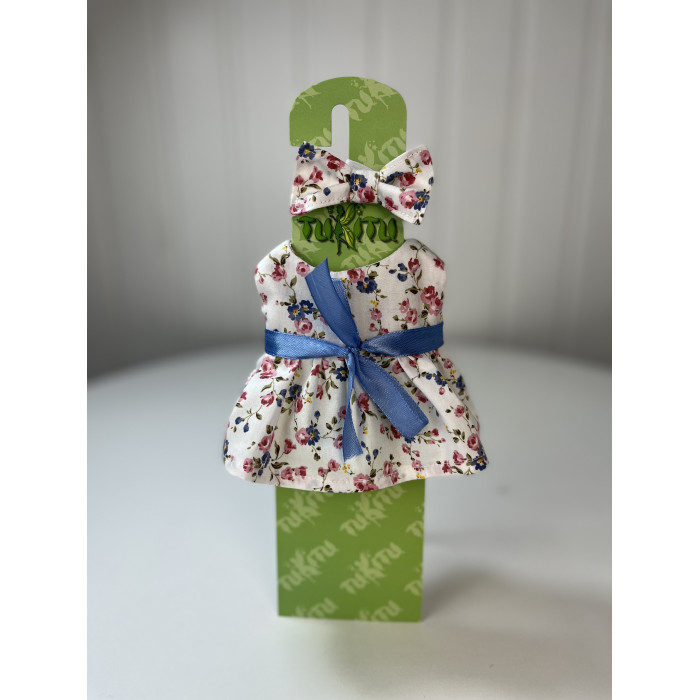 TuKiTu Комплект одежды для кукол и пупсов (Платье летнее, бант на голову) 30 см